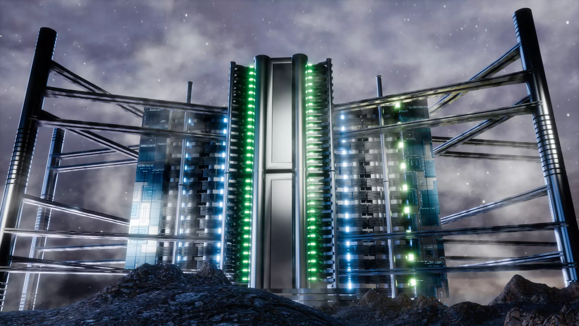 sci-fi building Free 3D model