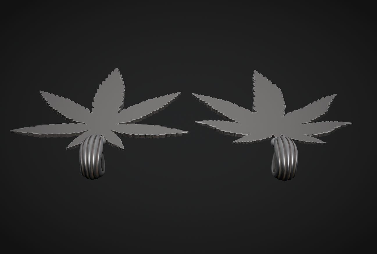 Hemp Cannabis Leaf Pendant 3D print model_10