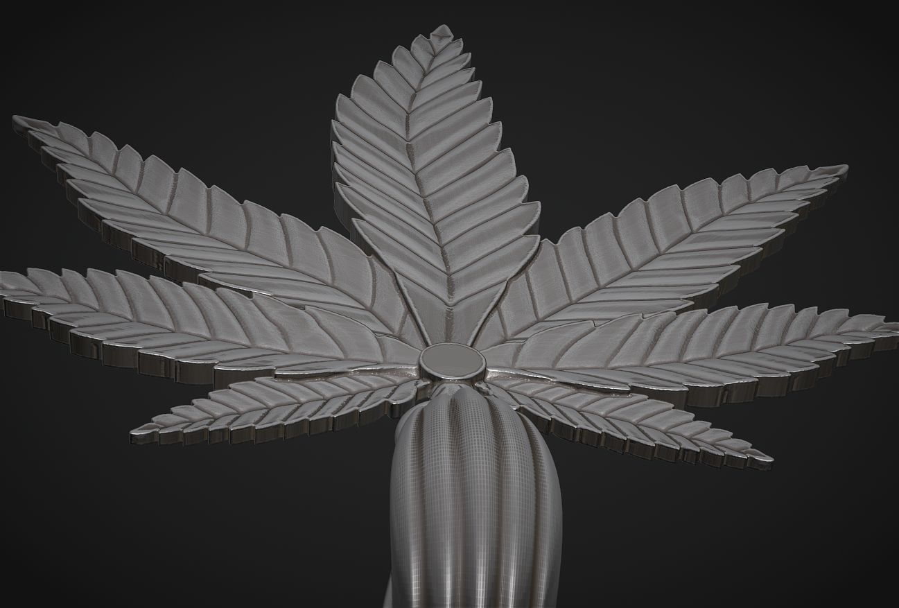 Hemp Cannabis Leaf Pendant 3D print model_11