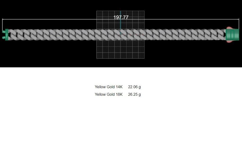 10 - 9 MM Cuban Chain Bracelet 3D print model_4