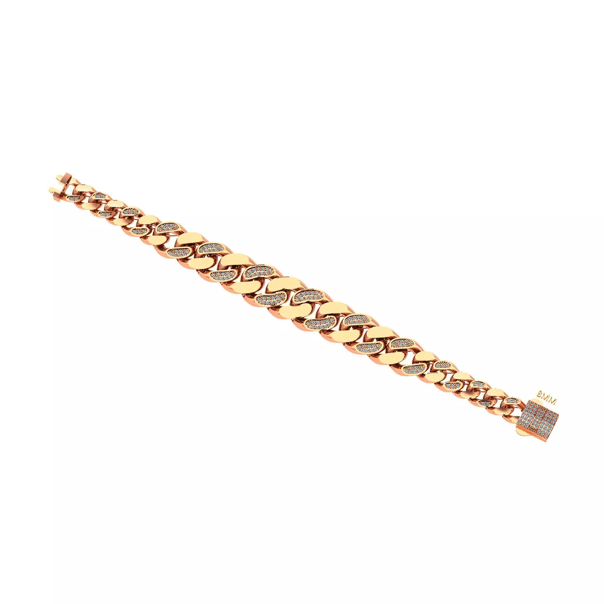 Diamond Cuban Chain Bracelet 3D print model