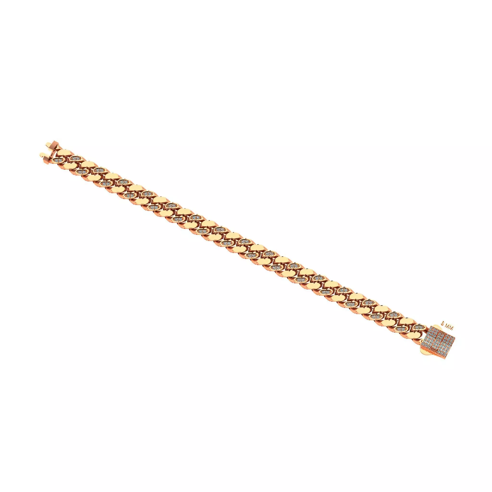 11 - 8 Cuban Chain Bracelet 3D print model_0