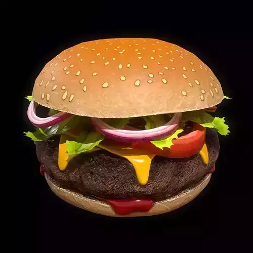 Hamburger Low-poly 3D model