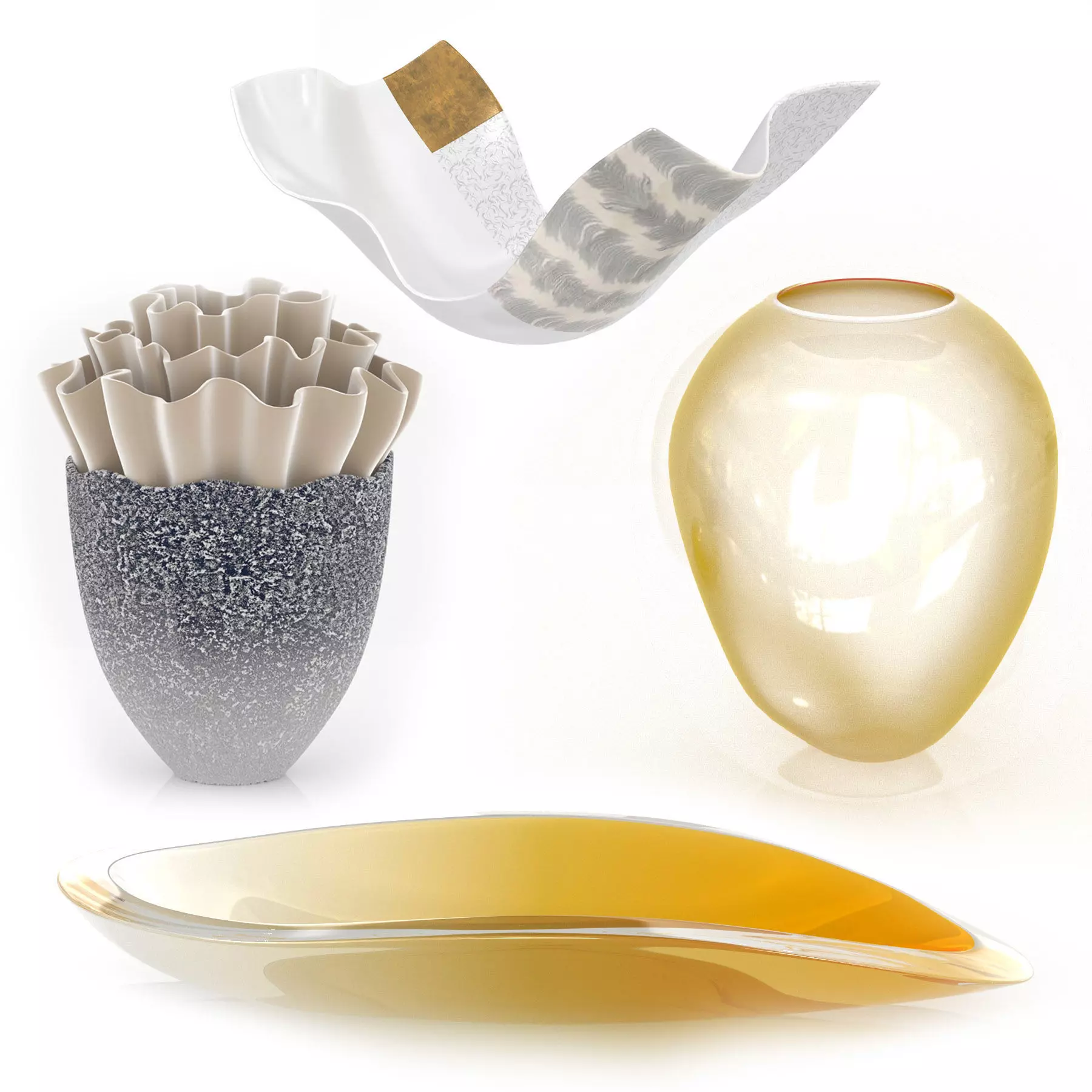 Modern contemporary vases 3D model