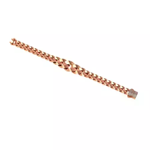 Gold Cuban Chain Bracelet  3D print model