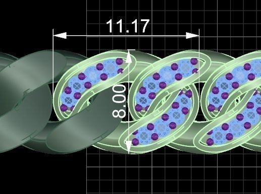 11 - 8 MM Cuban Chain Bracelet 3D print model_4