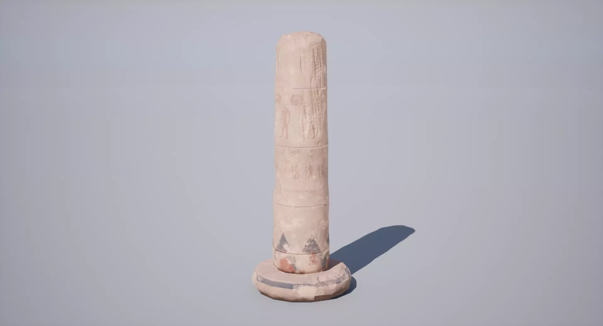 Egyptian Column  Low-poly 3D model_0