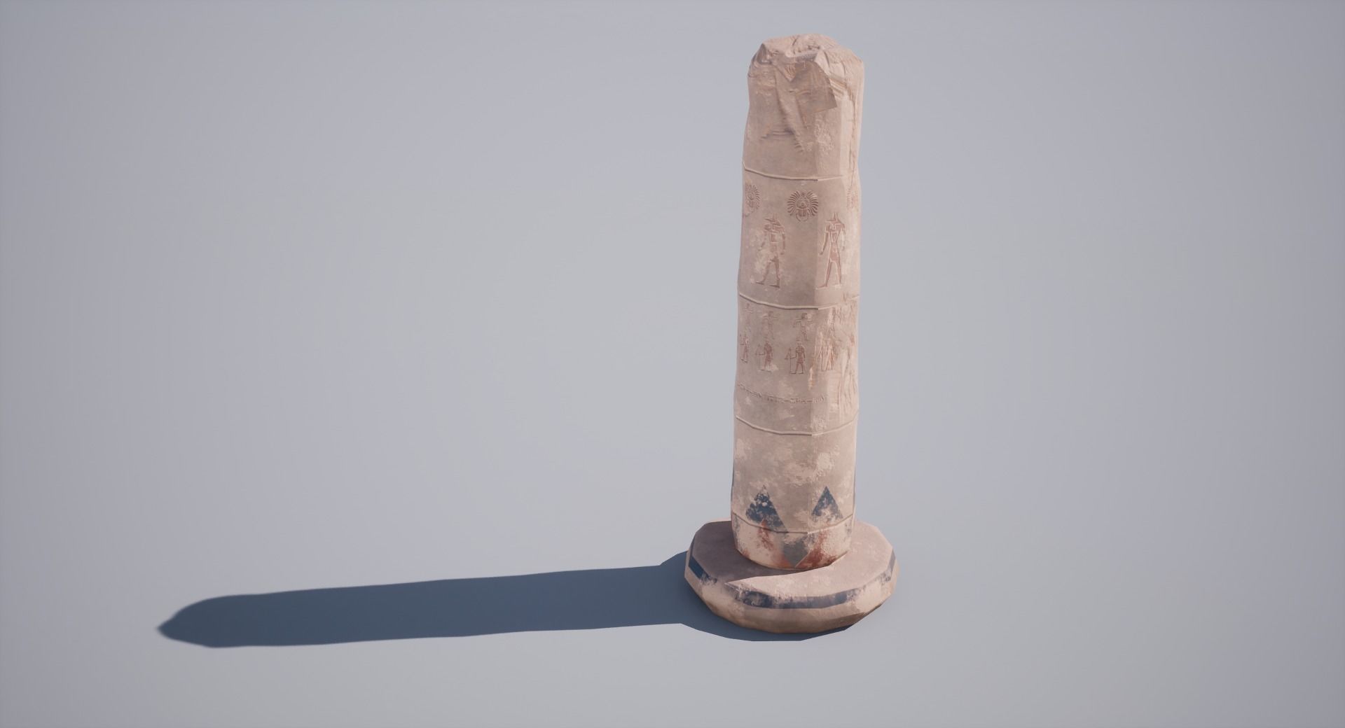 Egyptian Column  Low-poly 3D model_4