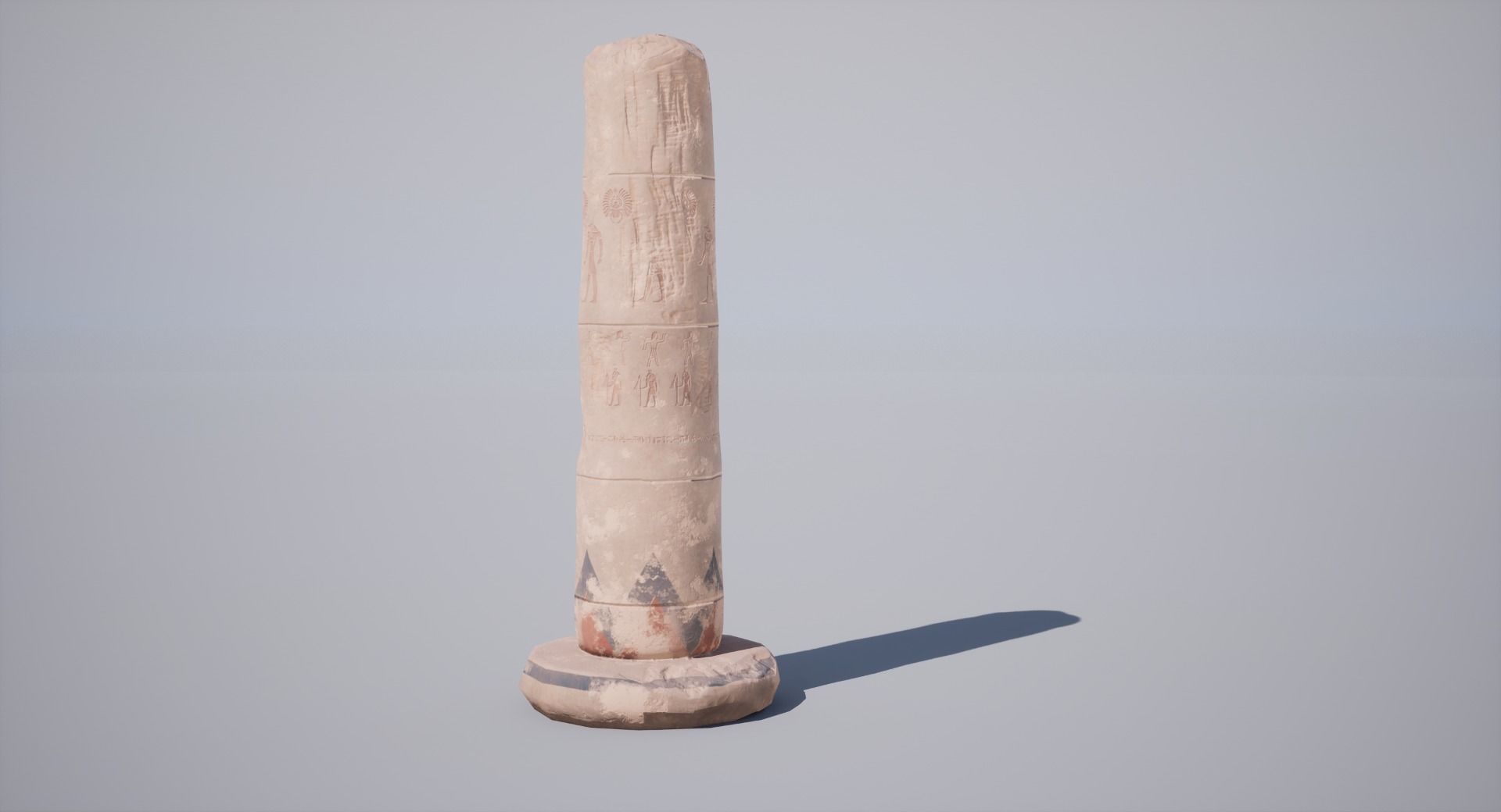 Egyptian Column  Low-poly 3D model_7