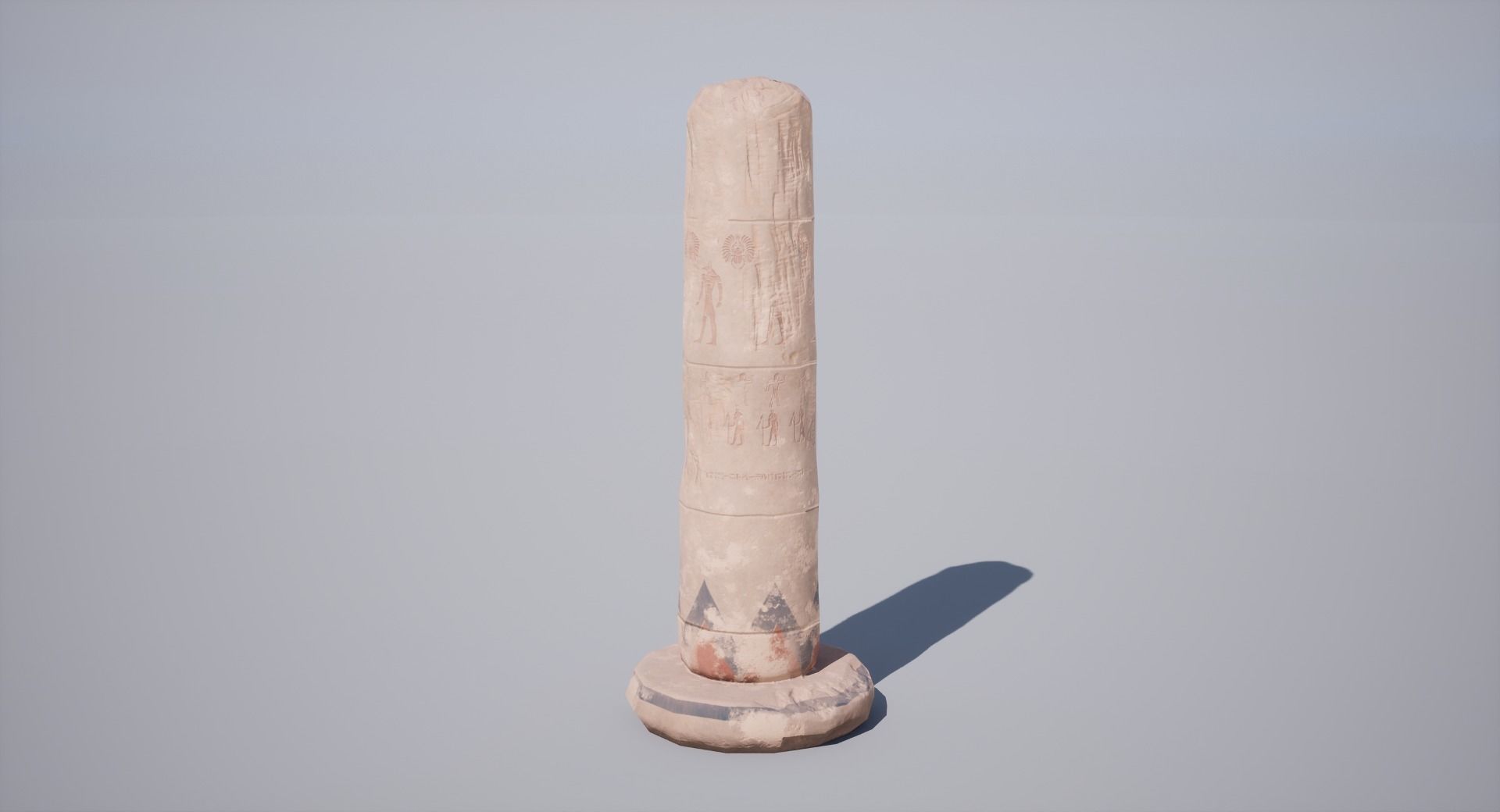 Egyptian Column  Low-poly 3D model_1