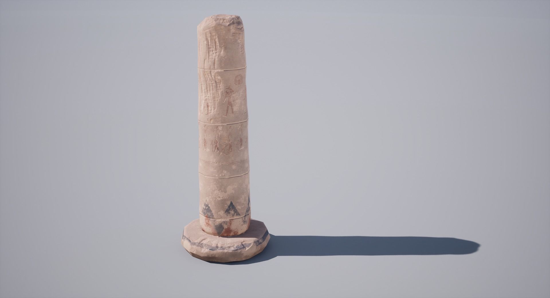 Egyptian Column  Low-poly 3D model_3