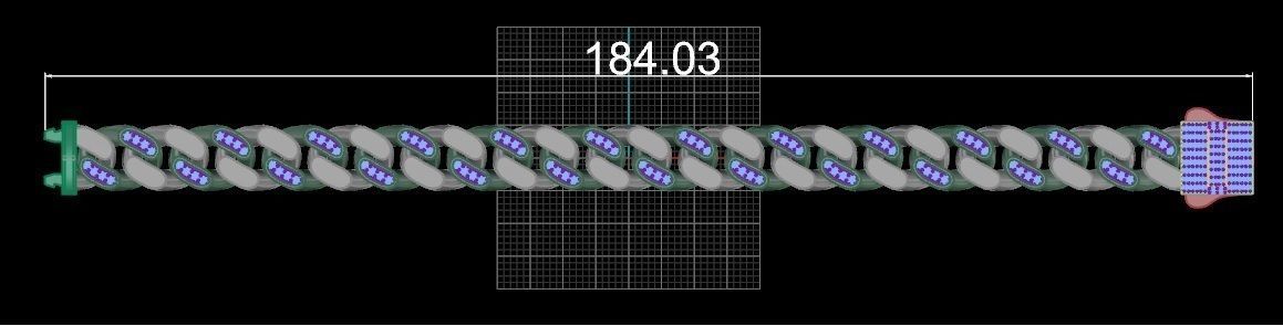13 - 10 MM Cuban Chain Bracelet 3D print model_3