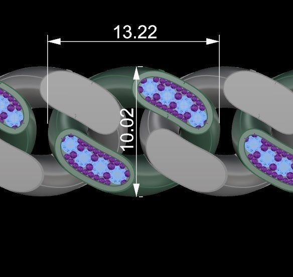 13 - 10 MM Cuban Chain Bracelet 3D print model_5