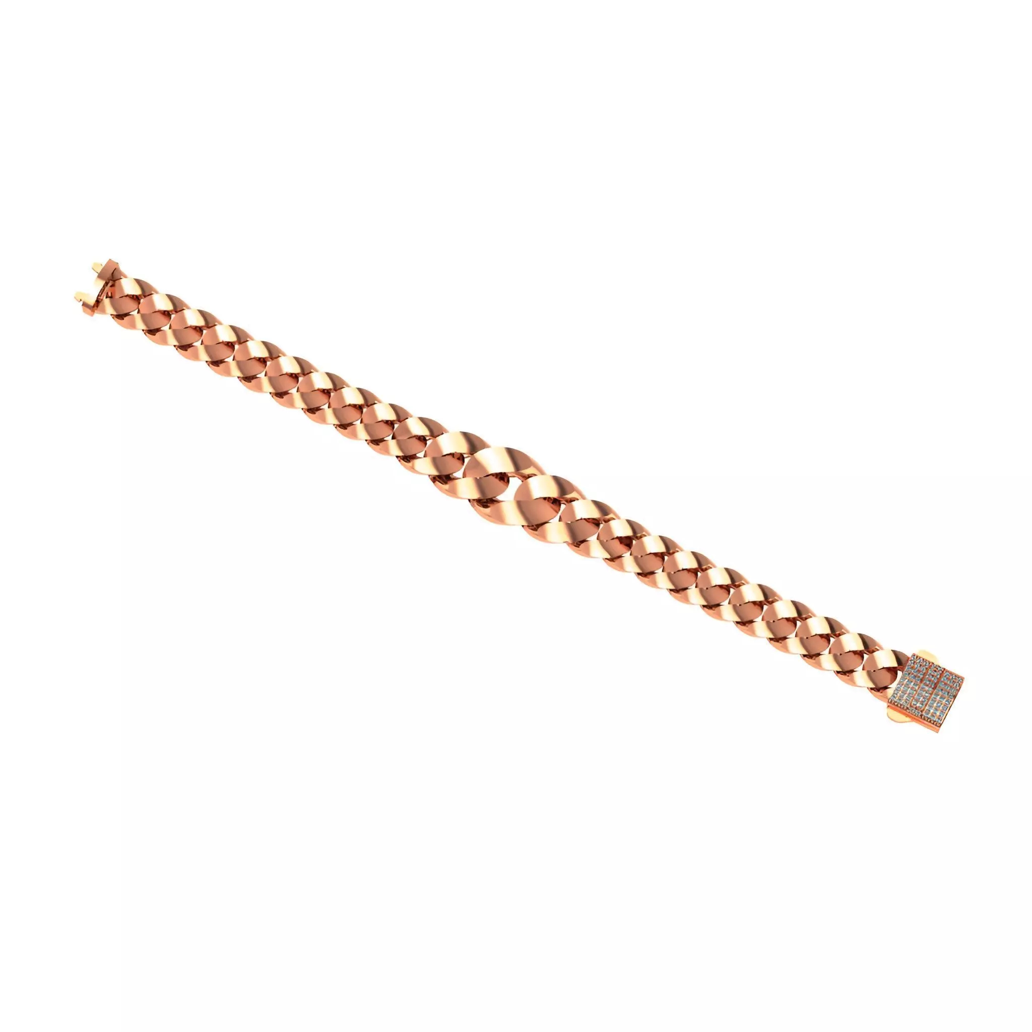 20 - 15 Cuban Chain Bracelet 3D print model