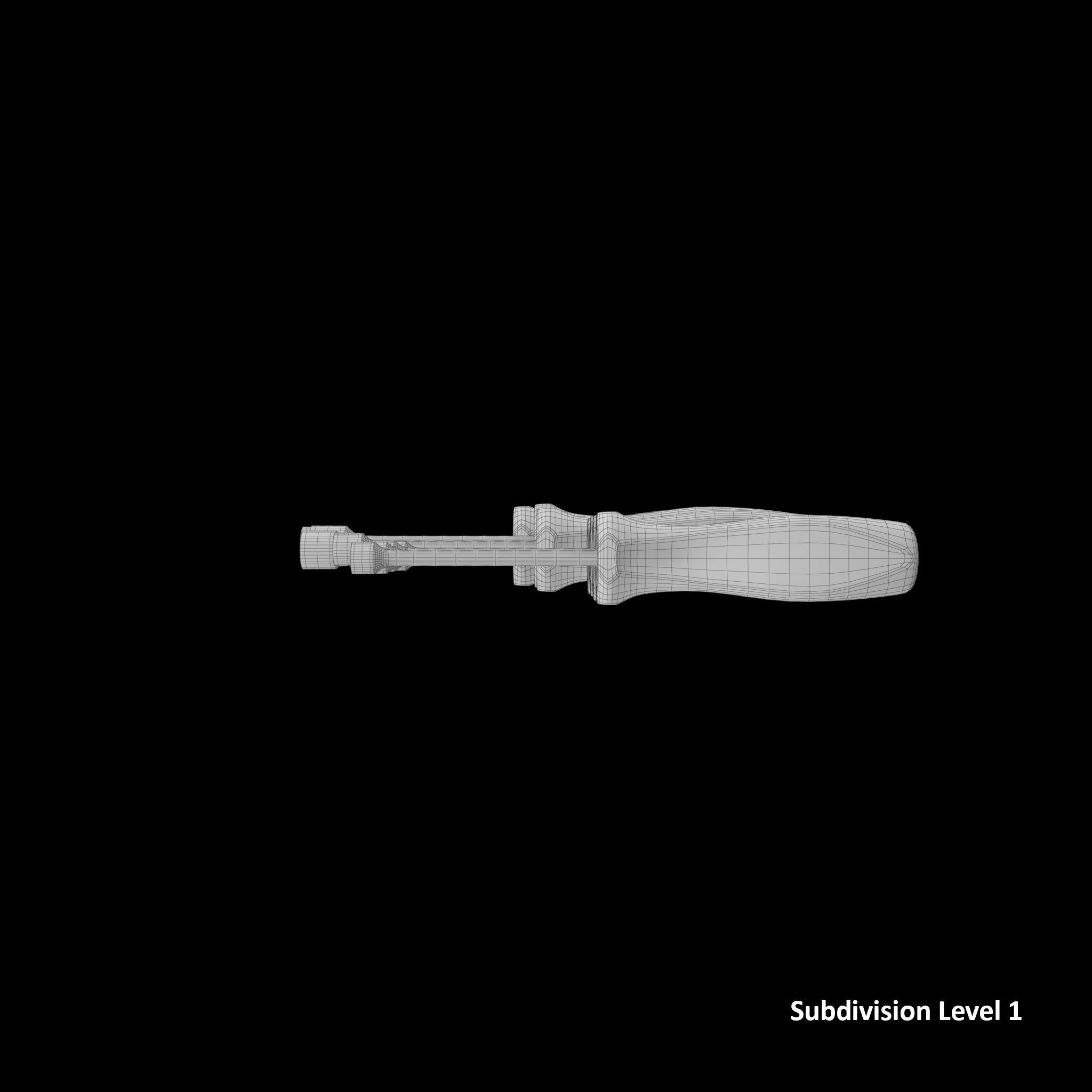 9pc Metric Hard Grip Nut Driver Set 5 13mm Low-poly 3D model_15