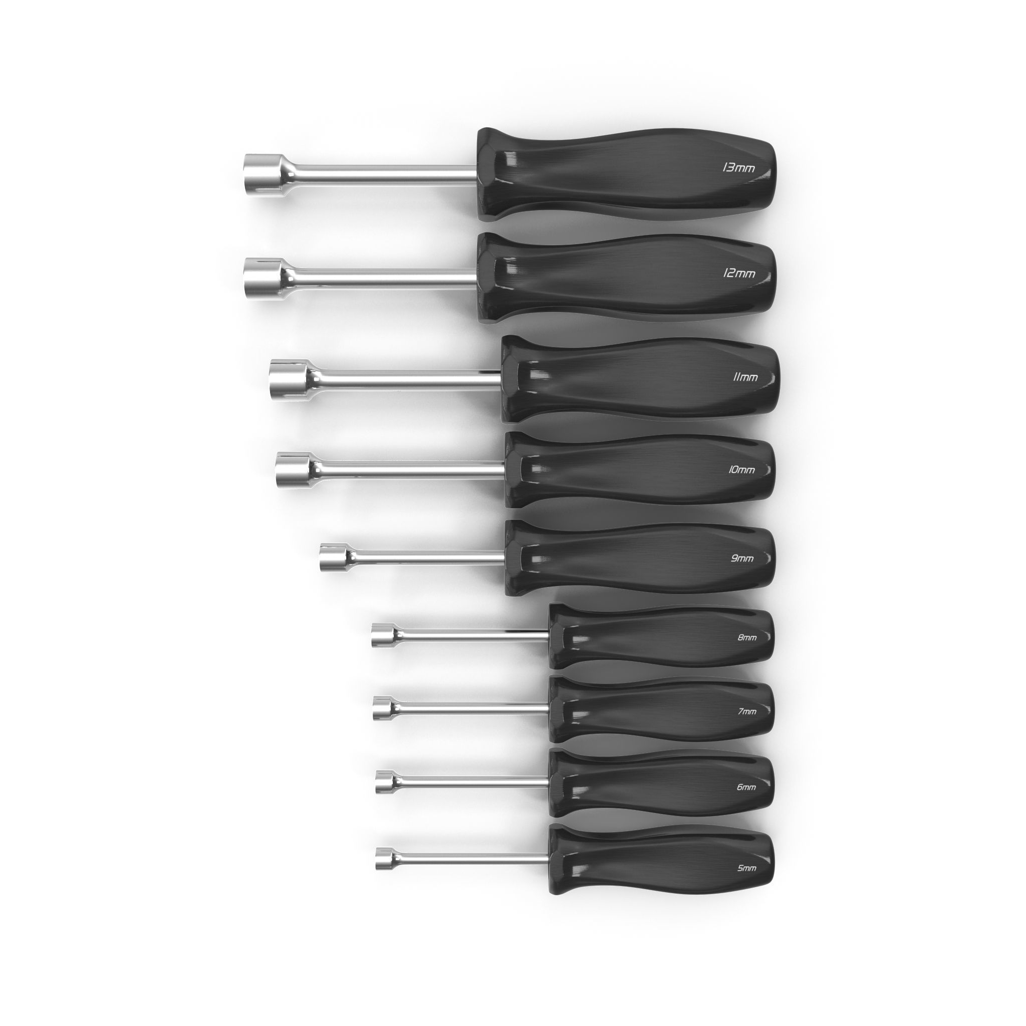 9pc Metric Hard Grip Nut Driver Set 5 13mm Low-poly 3D model_1