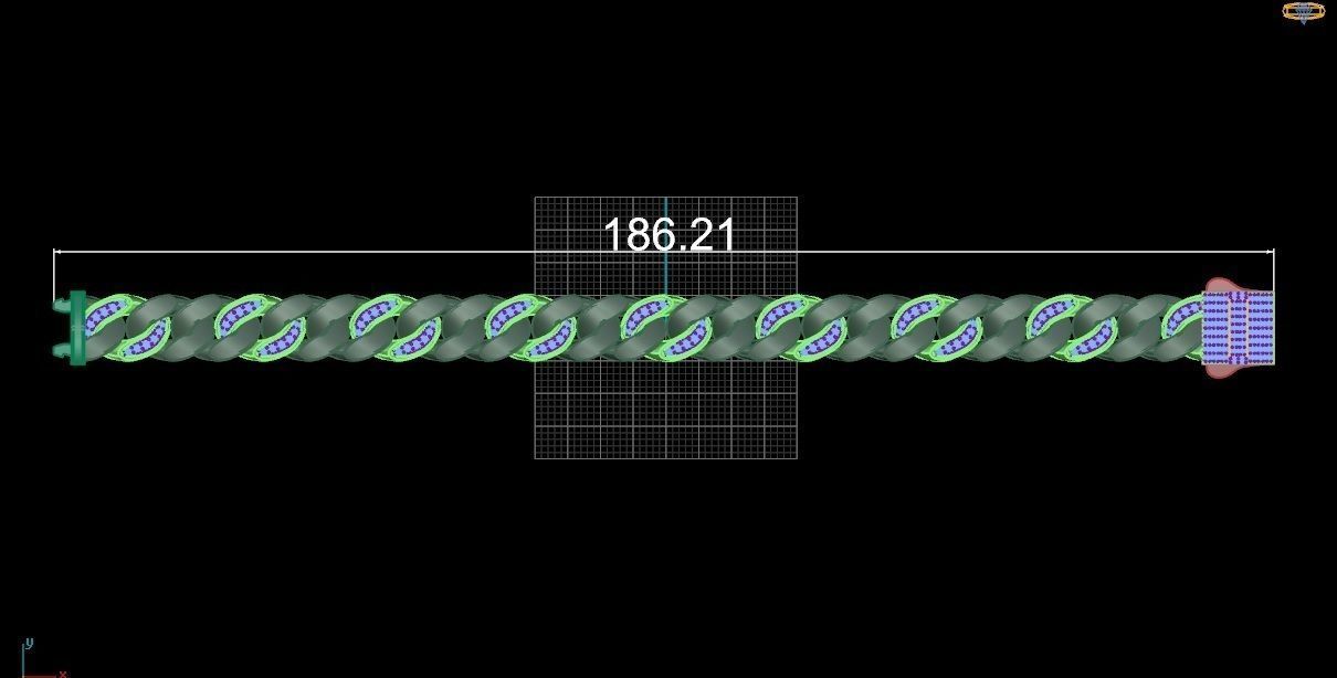 13 - 10 MM Cuabn Link Chain Bracelet 3D print model_5
