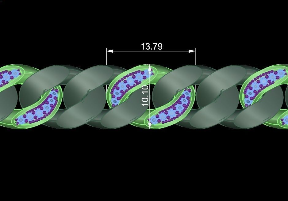 13 - 10 MM Cuabn Link Chain Bracelet 3D print model_4