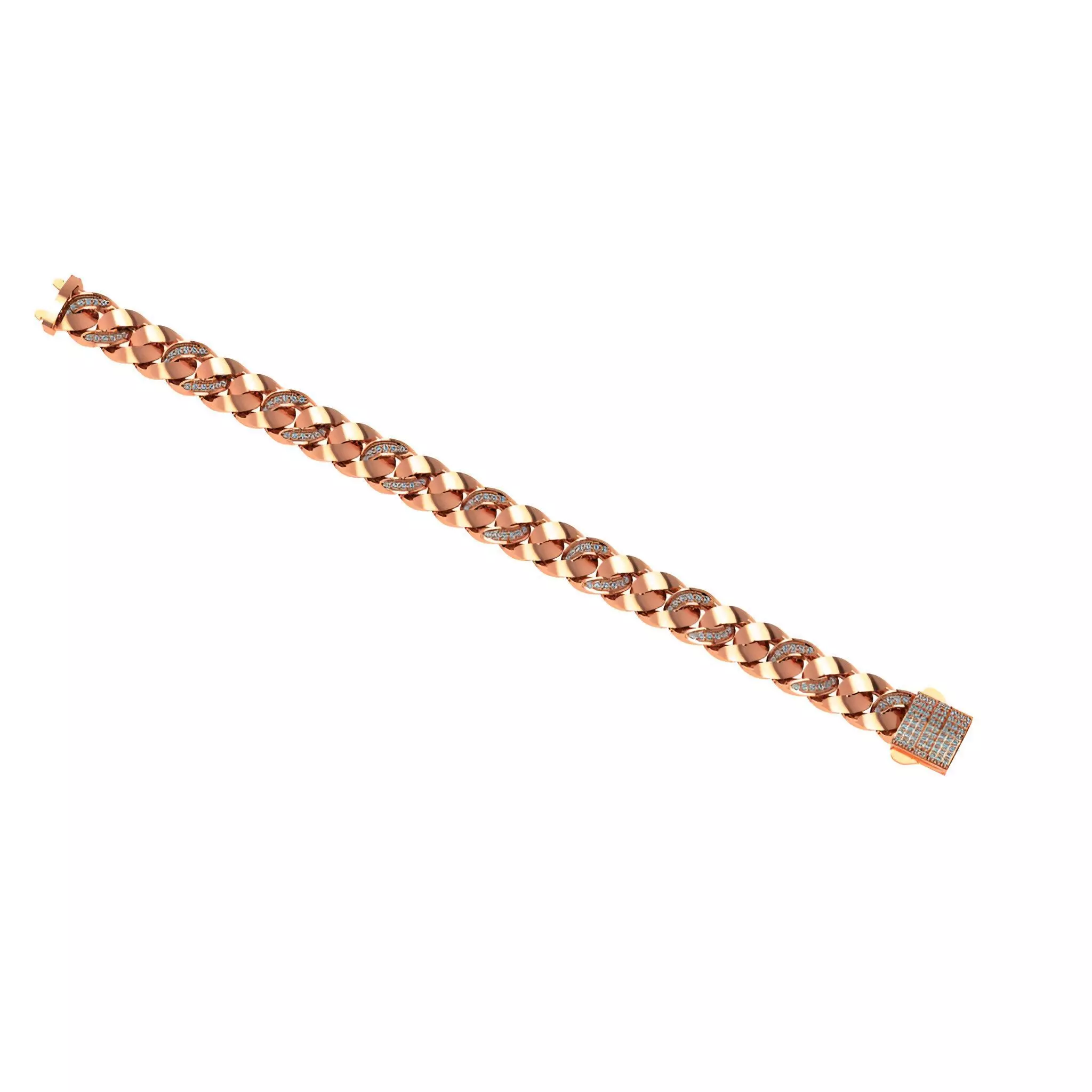 13 - 10 MM Cuabn Link Chain Bracelet 3D print model_0