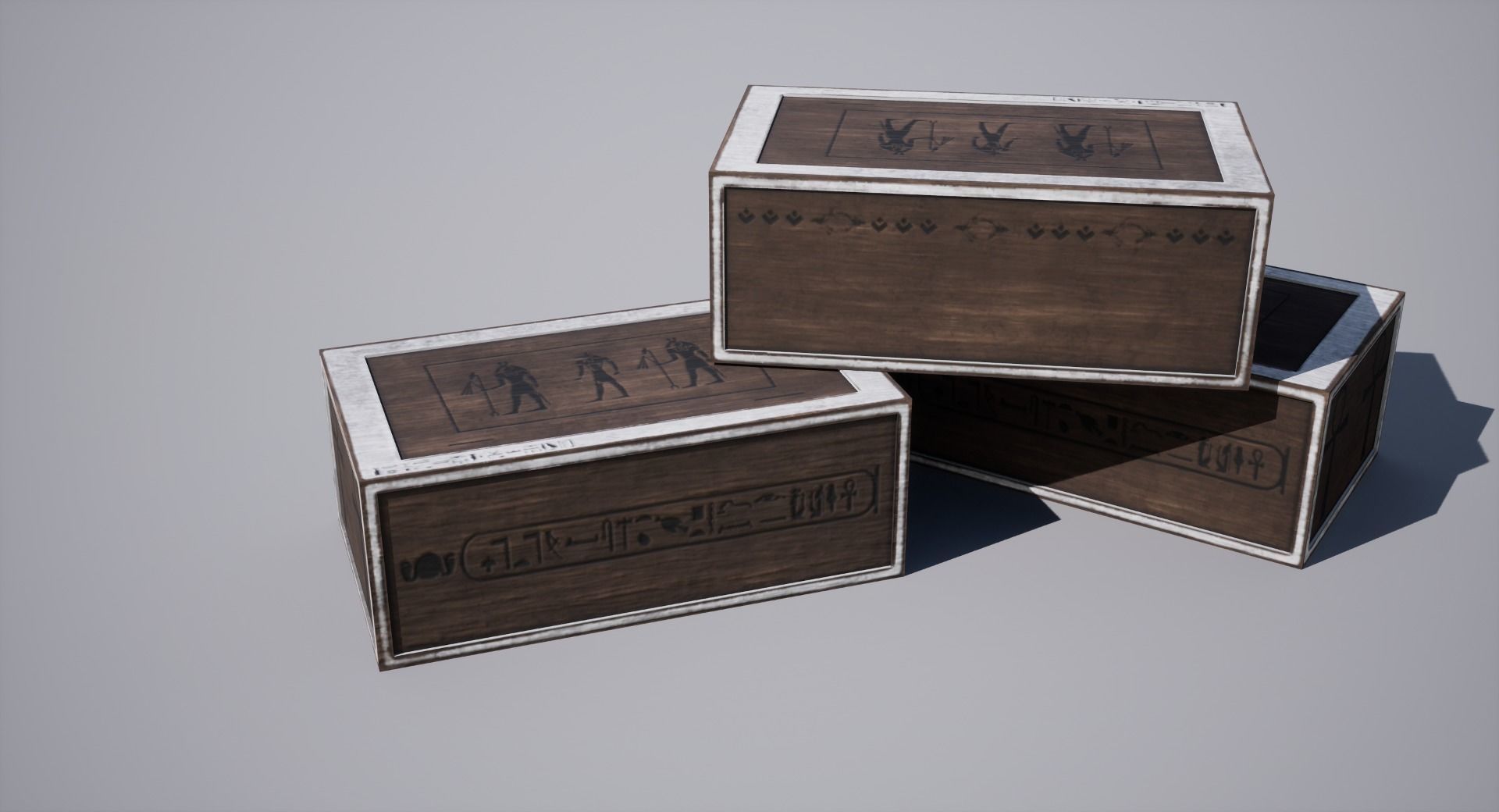 Egyptian Crate Low-poly 3D model_7