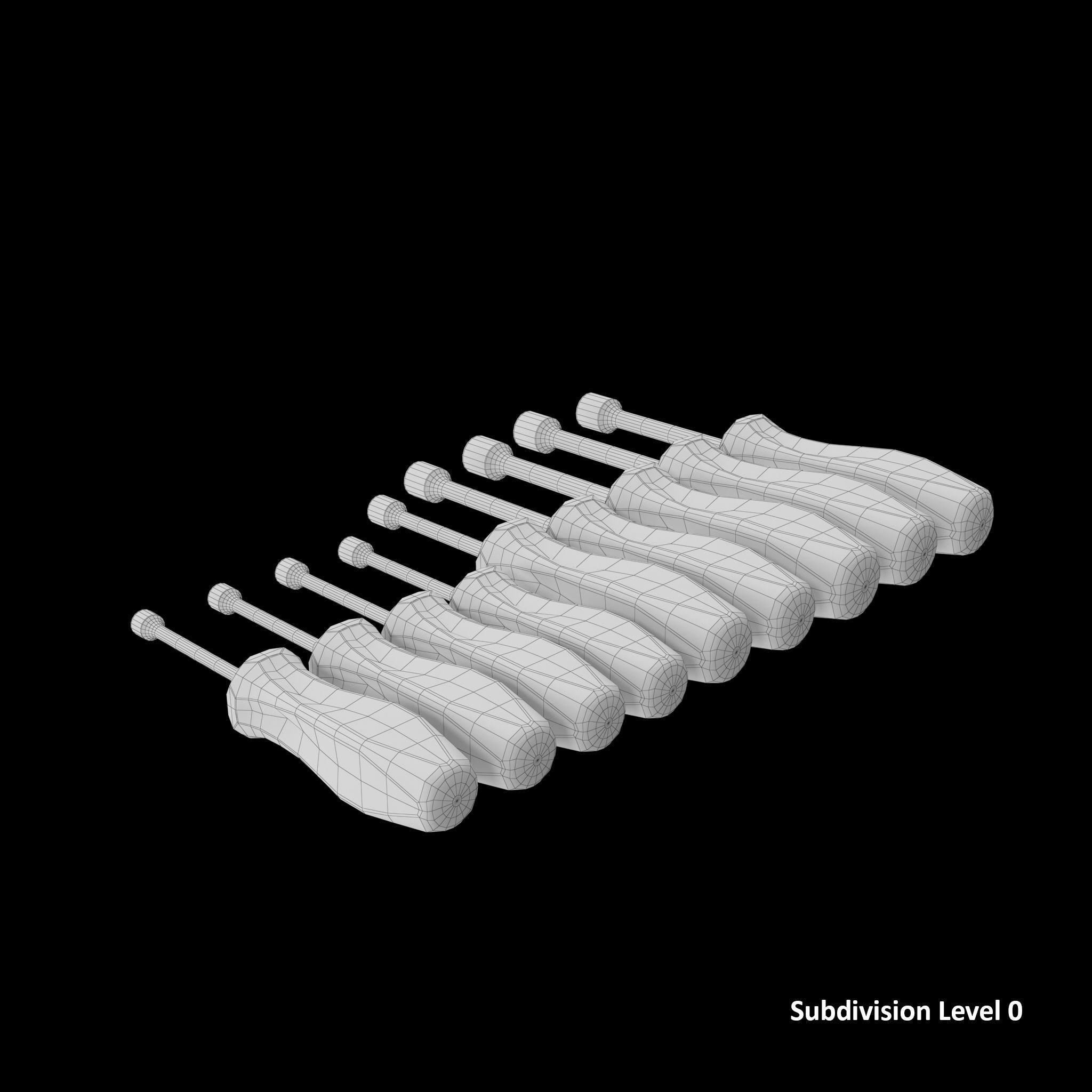 SO 9pc Metric Hard Grip Nut Driver Set 5 13mm Low-poly 3D model_10