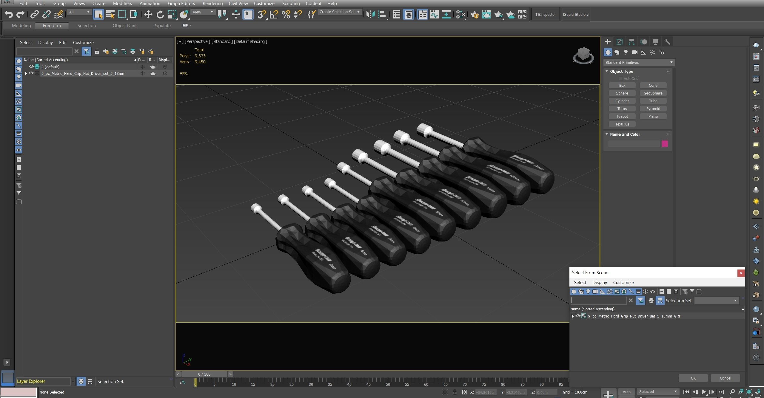 SO 9pc Metric Hard Grip Nut Driver Set 5 13mm Low-poly 3D model_27