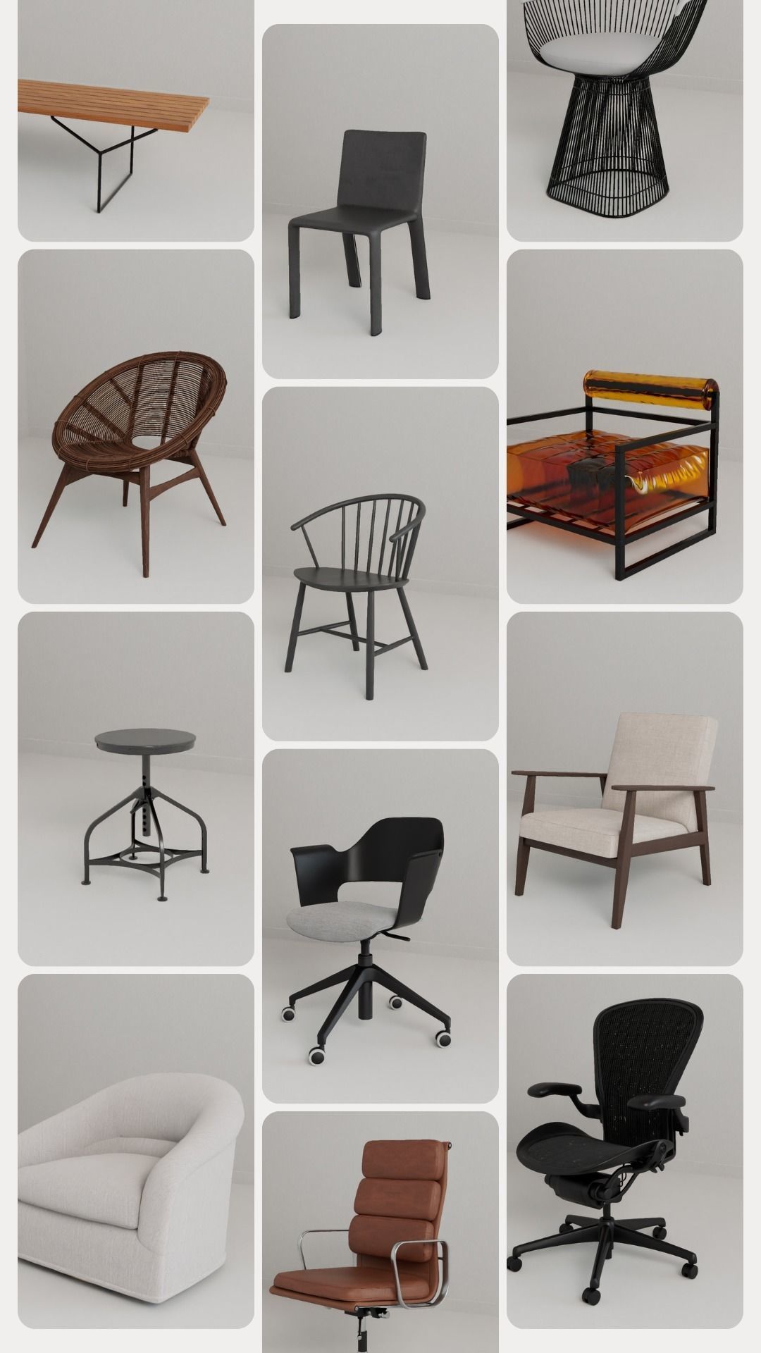 Pack Modern Chairs 3D model_69