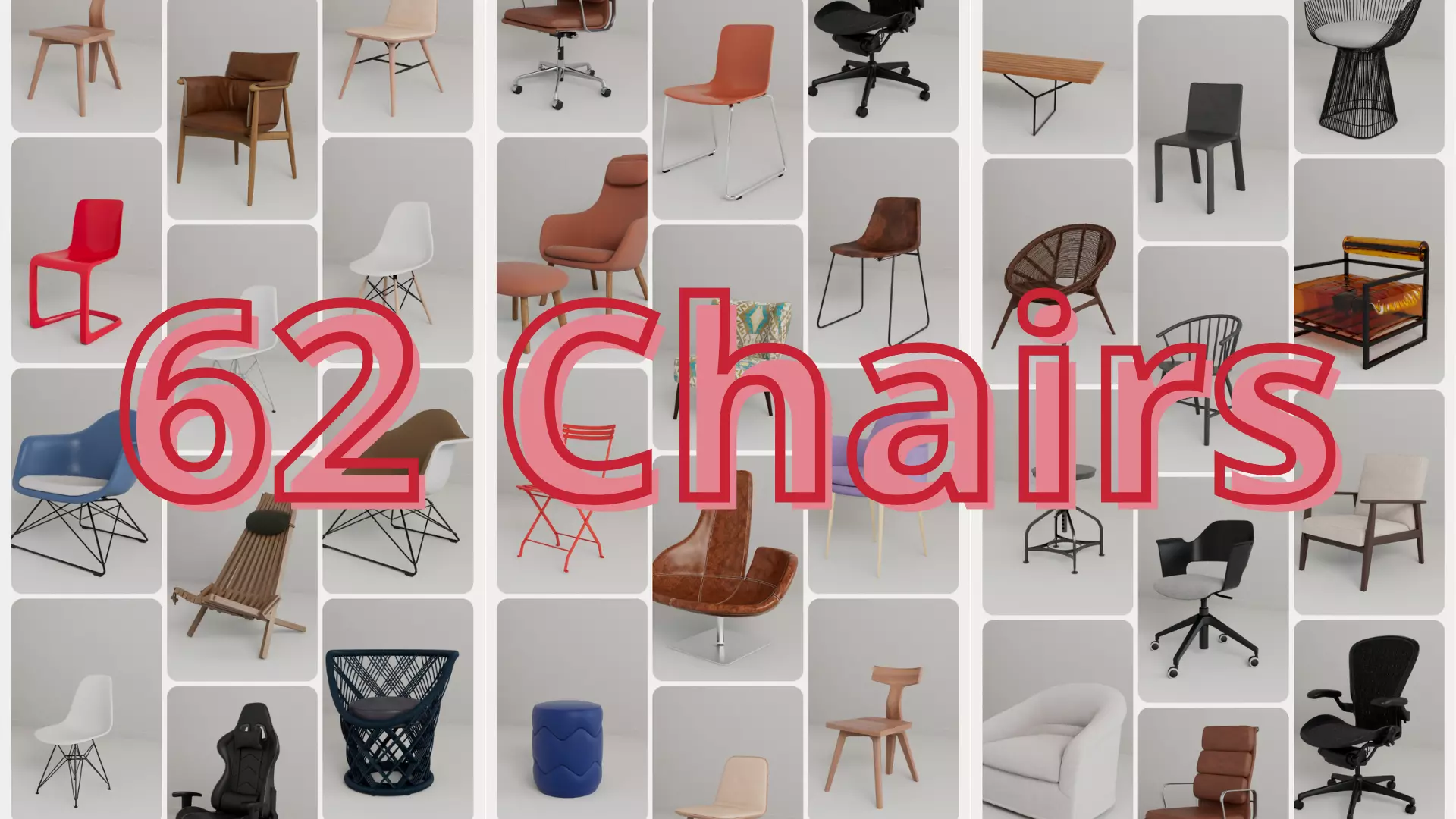 Pack Modern Chairs 3D model_0