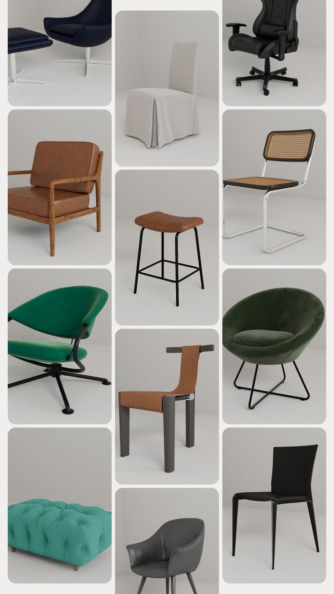 Pack Modern Chairs 3D model_66