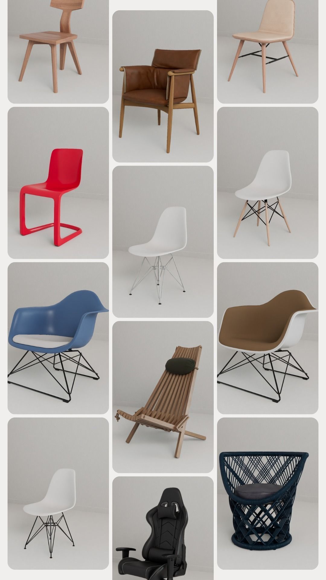 Pack Modern Chairs 3D model_67