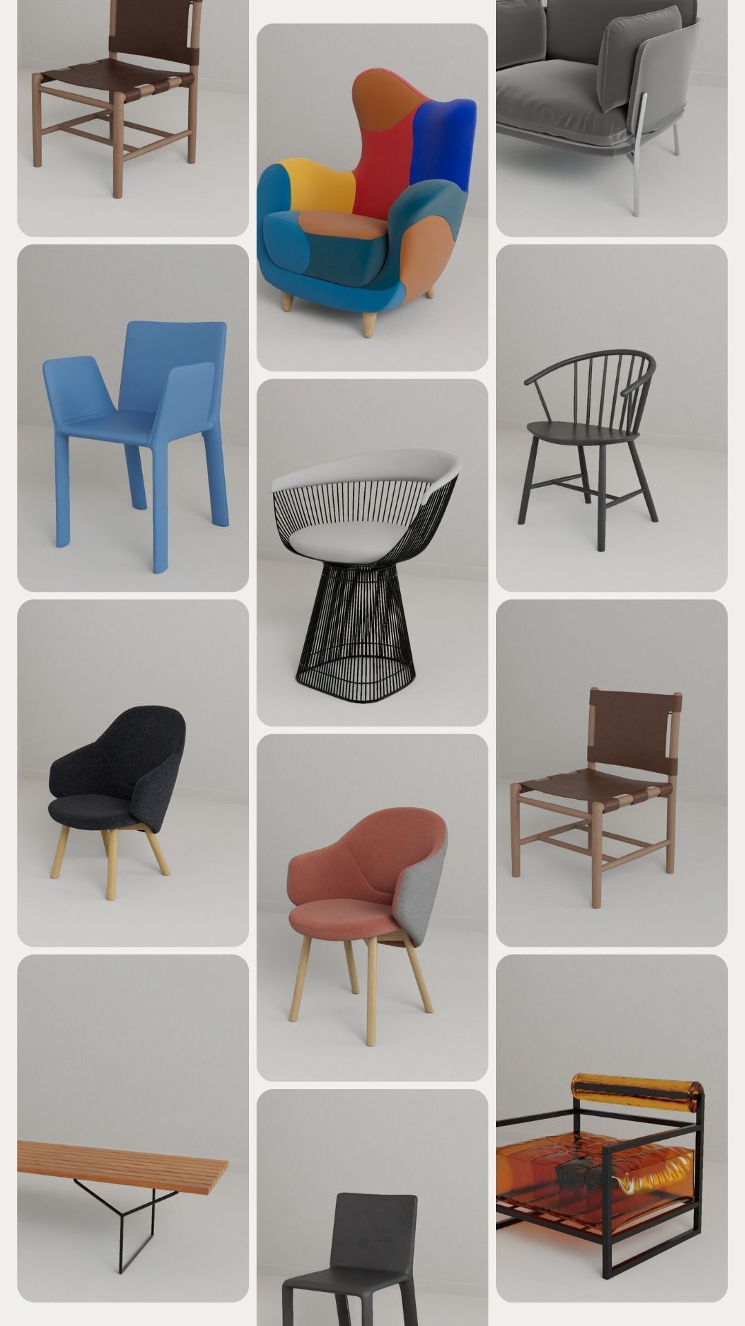 Pack Modern Chairs 3D model_65