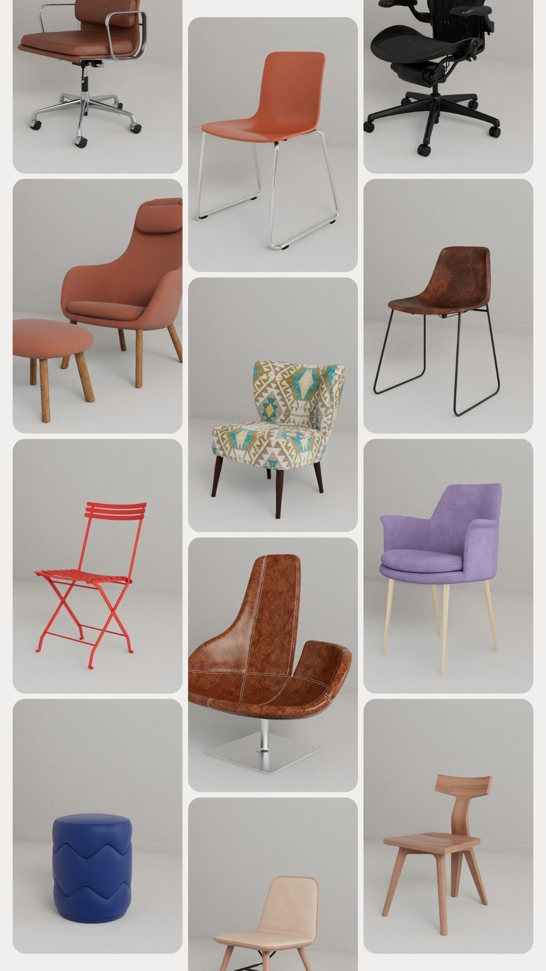 Pack Modern Chairs 3D model_68