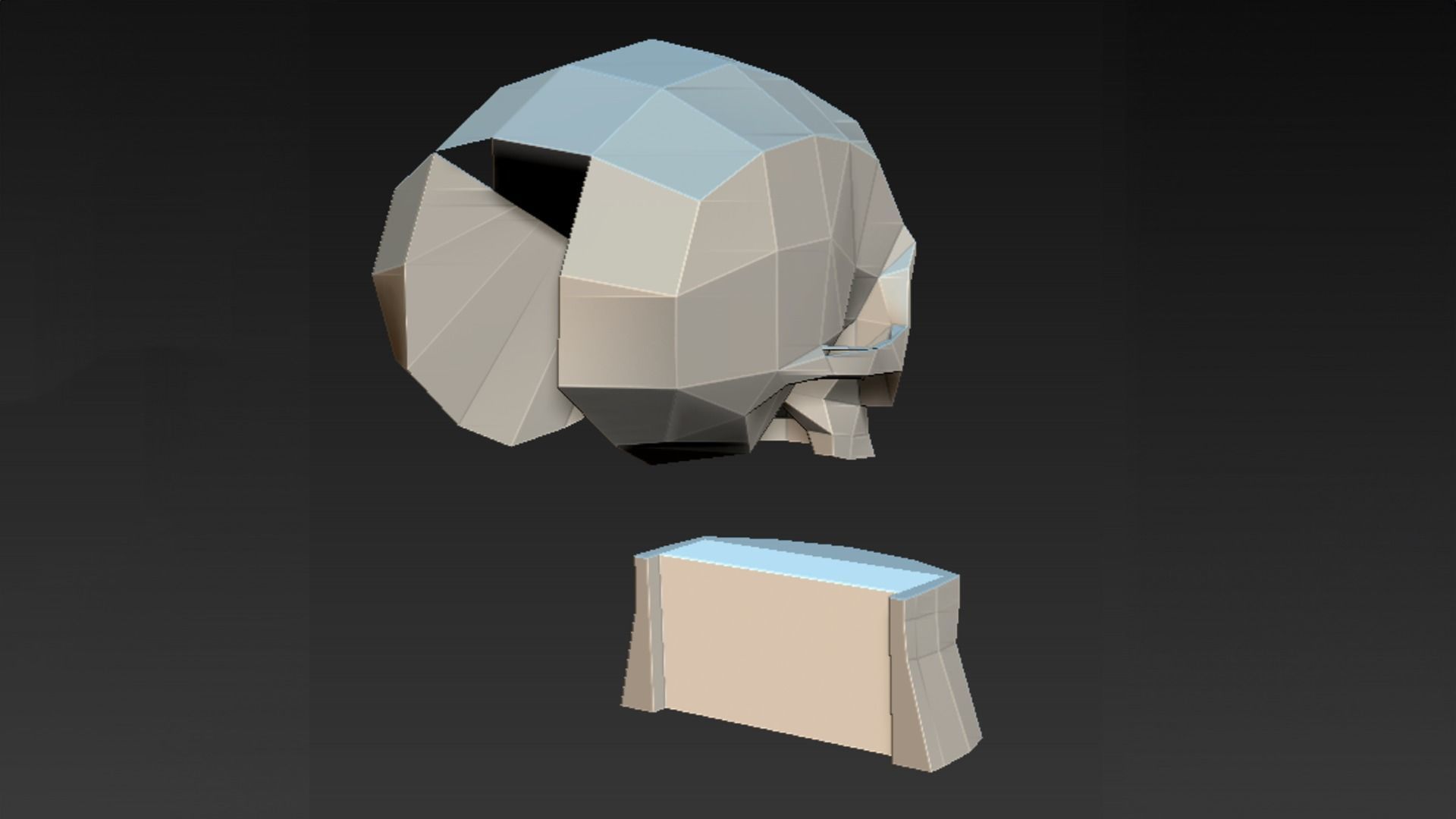 Geometric Skull and jaw DJ Booth 3D print model_2