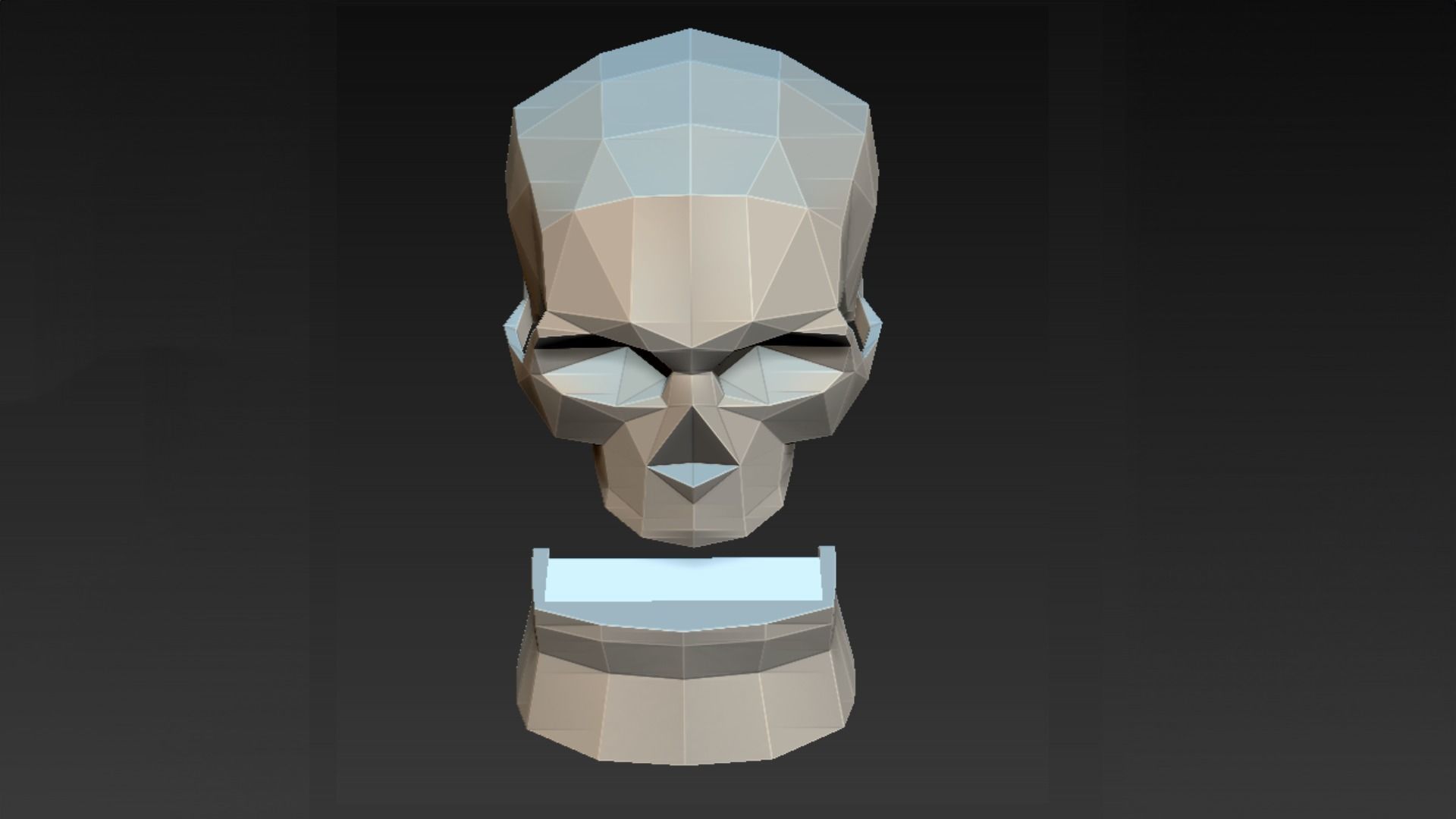 Geometric Skull and jaw DJ Booth 3D print model_1