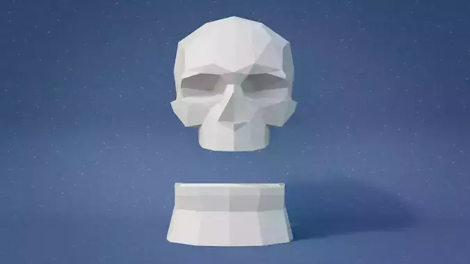 Geometric Skull and jaw DJ Booth