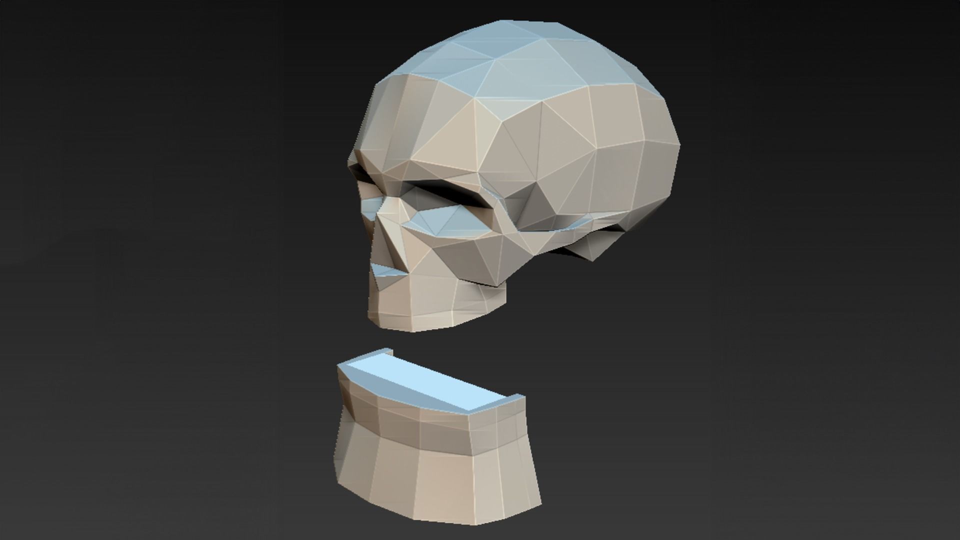 Geometric Skull and jaw DJ Booth 3D print model_4
