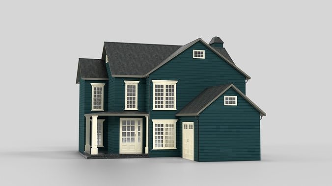 British House Design 02T3  Low-poly 3D model