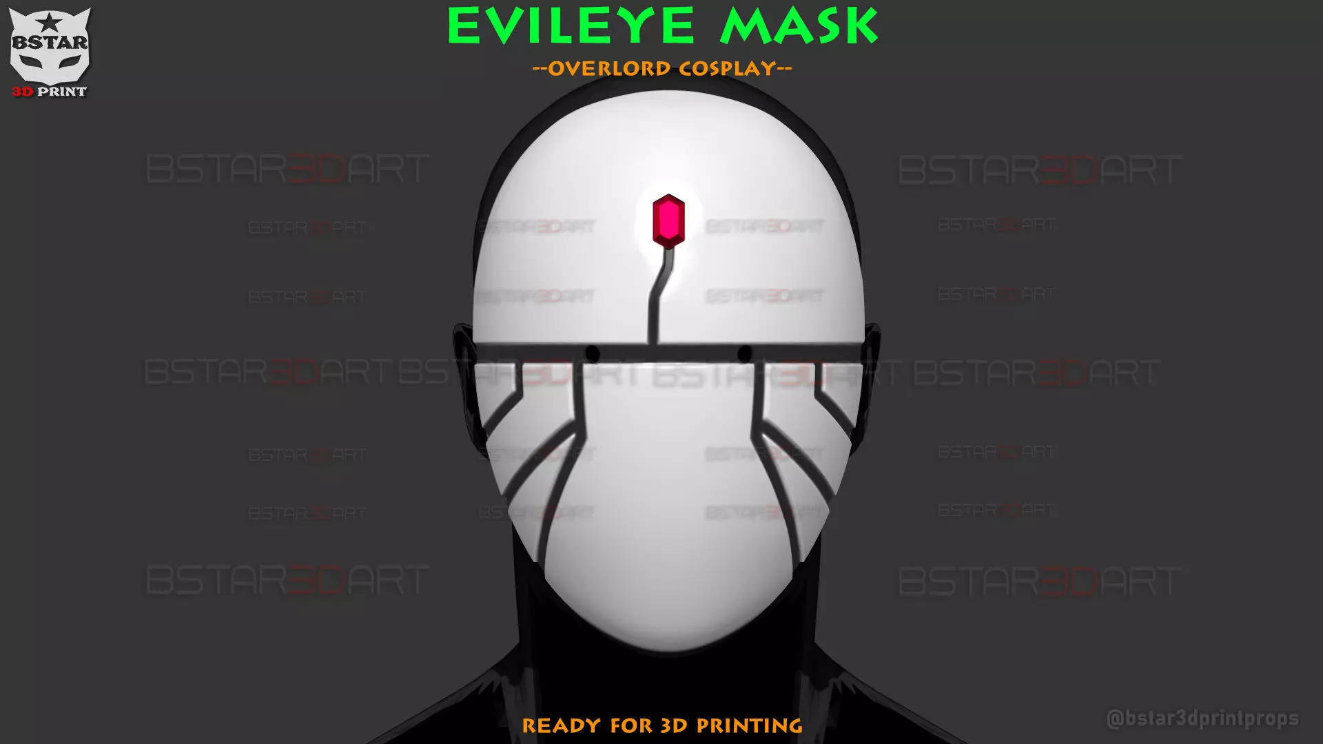 Evileye Half Mask - Overlord Cosplay 3D print model