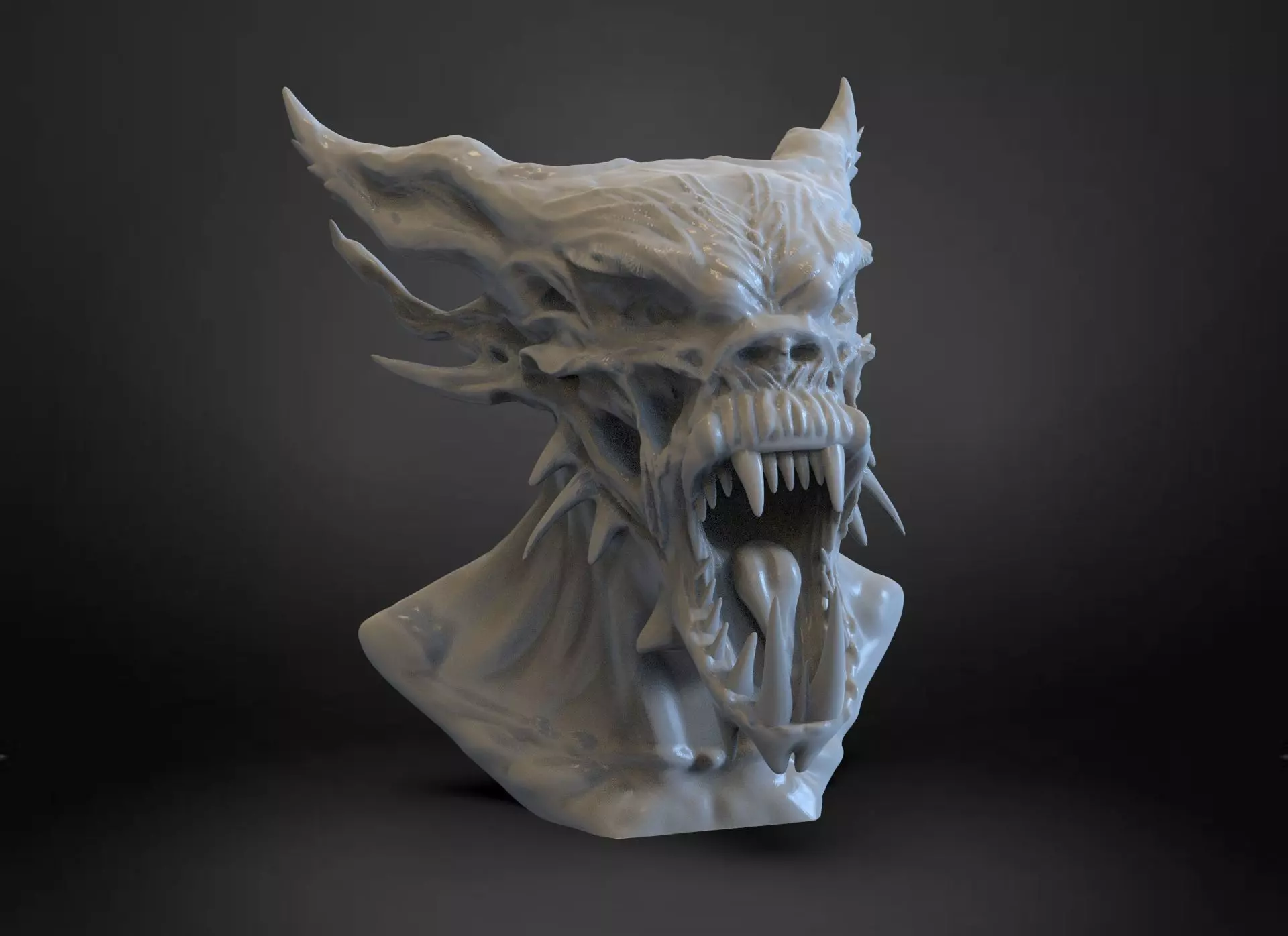 Demon Bust 3D print model_0