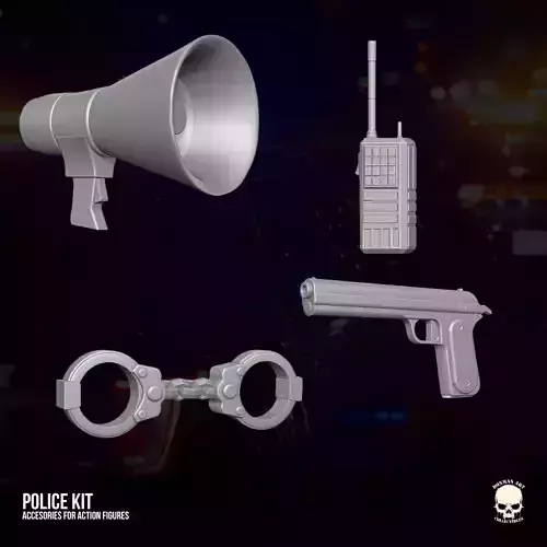 Police kit 3D printable files for Action Figures