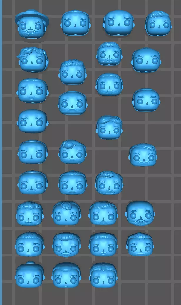 90plus Male funko heads ready to print 3D print model