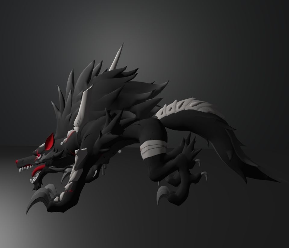 fantasy wolf 3D model_2