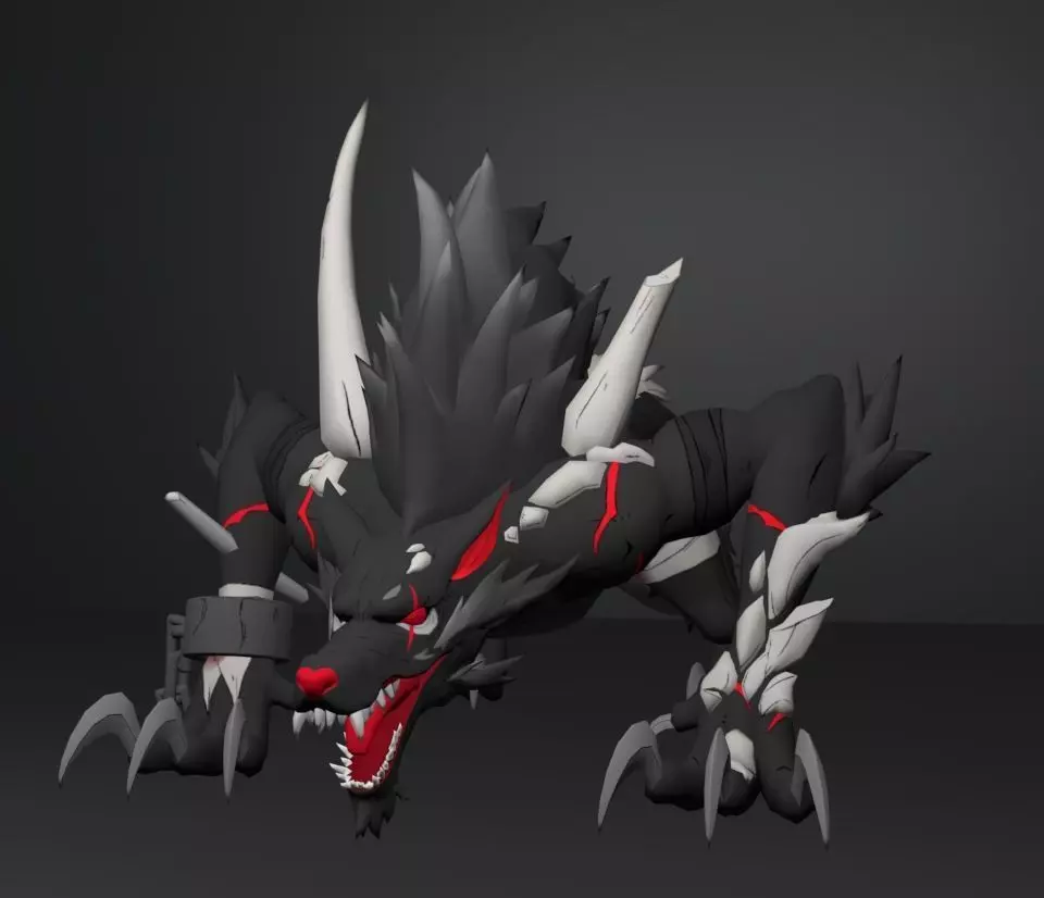 fantasy wolf 3D model_0