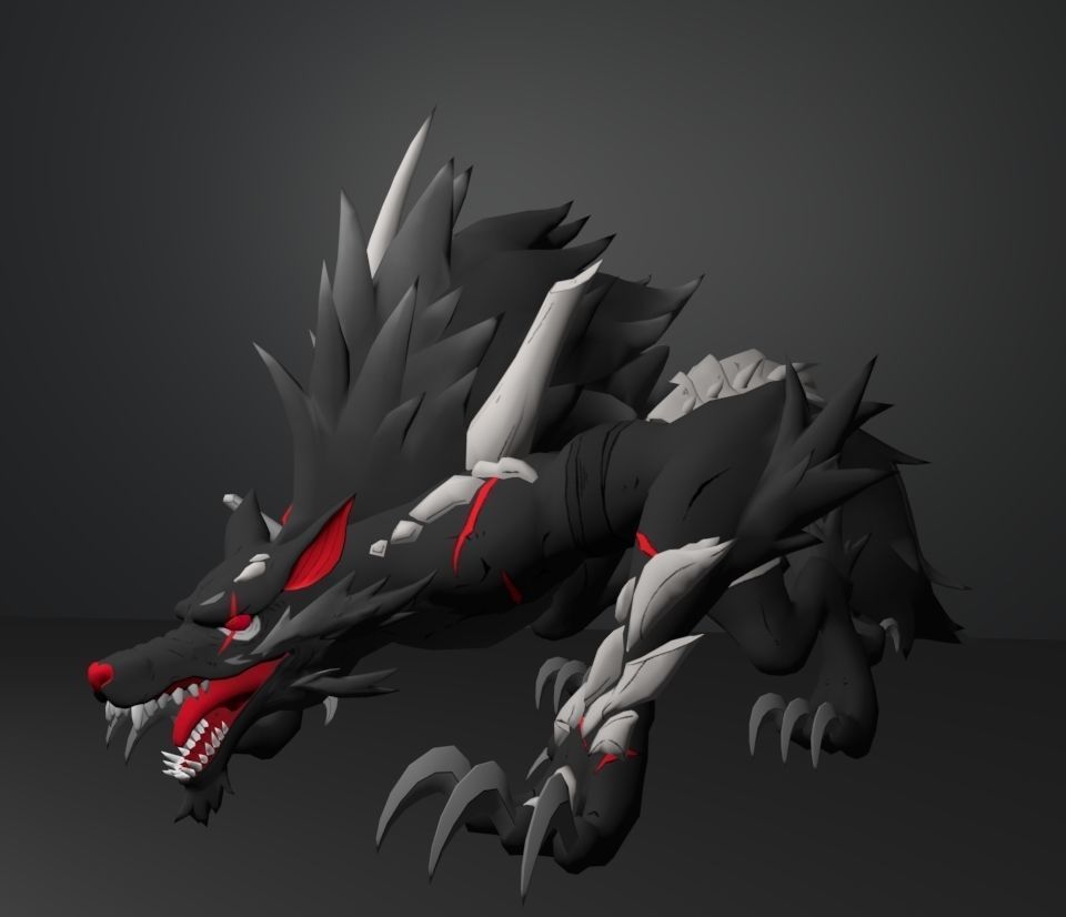 fantasy wolf 3D model_1