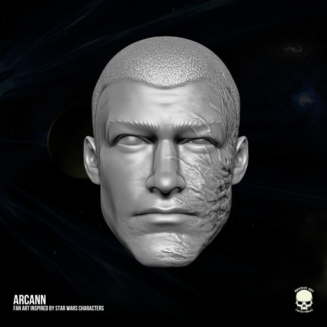 Arcann SW fan art head 3D printable File For Action Figures 3D print model_2