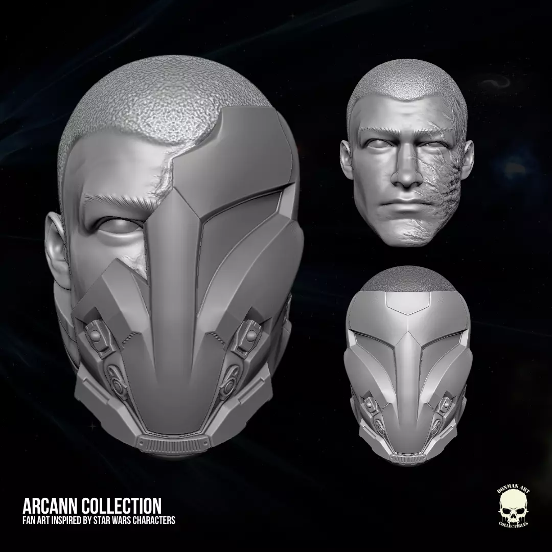 Arcann SW fan art head 3D printable File For Action Figures 3D print model_0