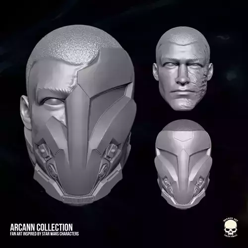 Arcann SW fan art head 3D printable File For Action Figures