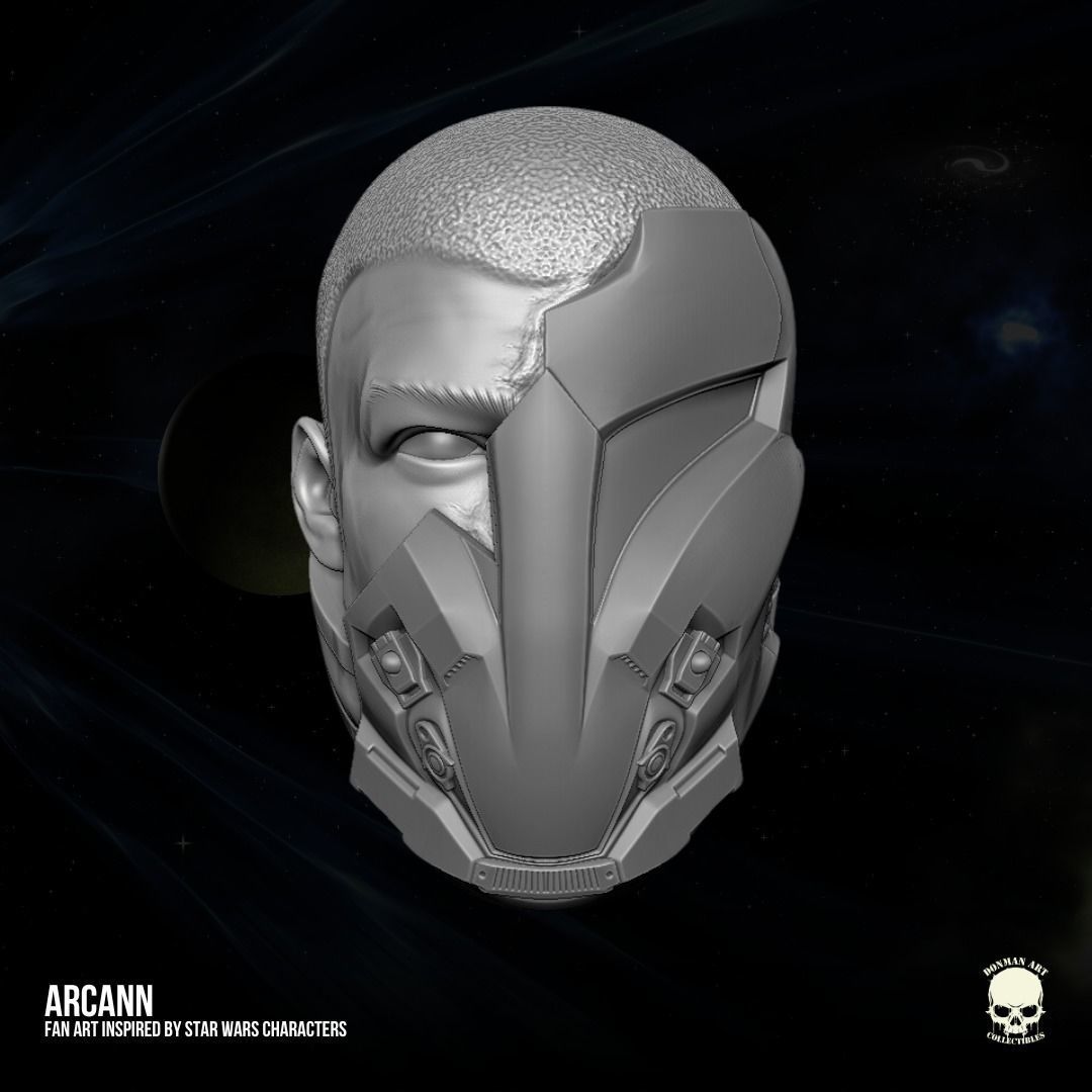 Arcann SW fan art head 3D printable File For Action Figures 3D print model_13
