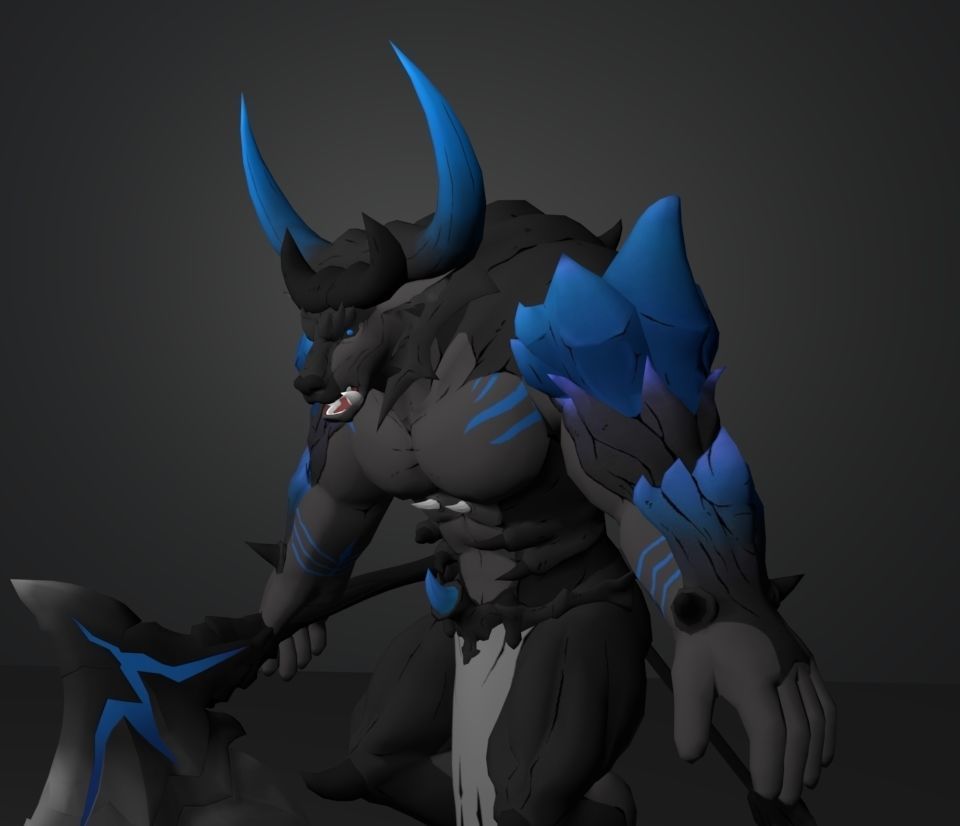 daimond bull 3D model_2