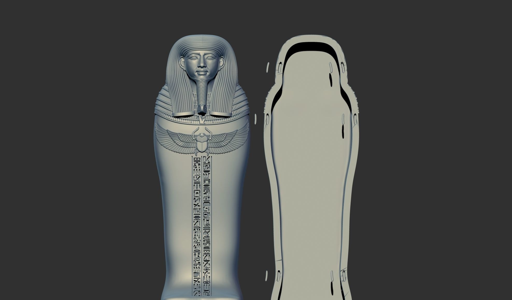 Egyptian Sarcophagus of the Vizier Gemenefhorbak stl  3D model 3D print model_16